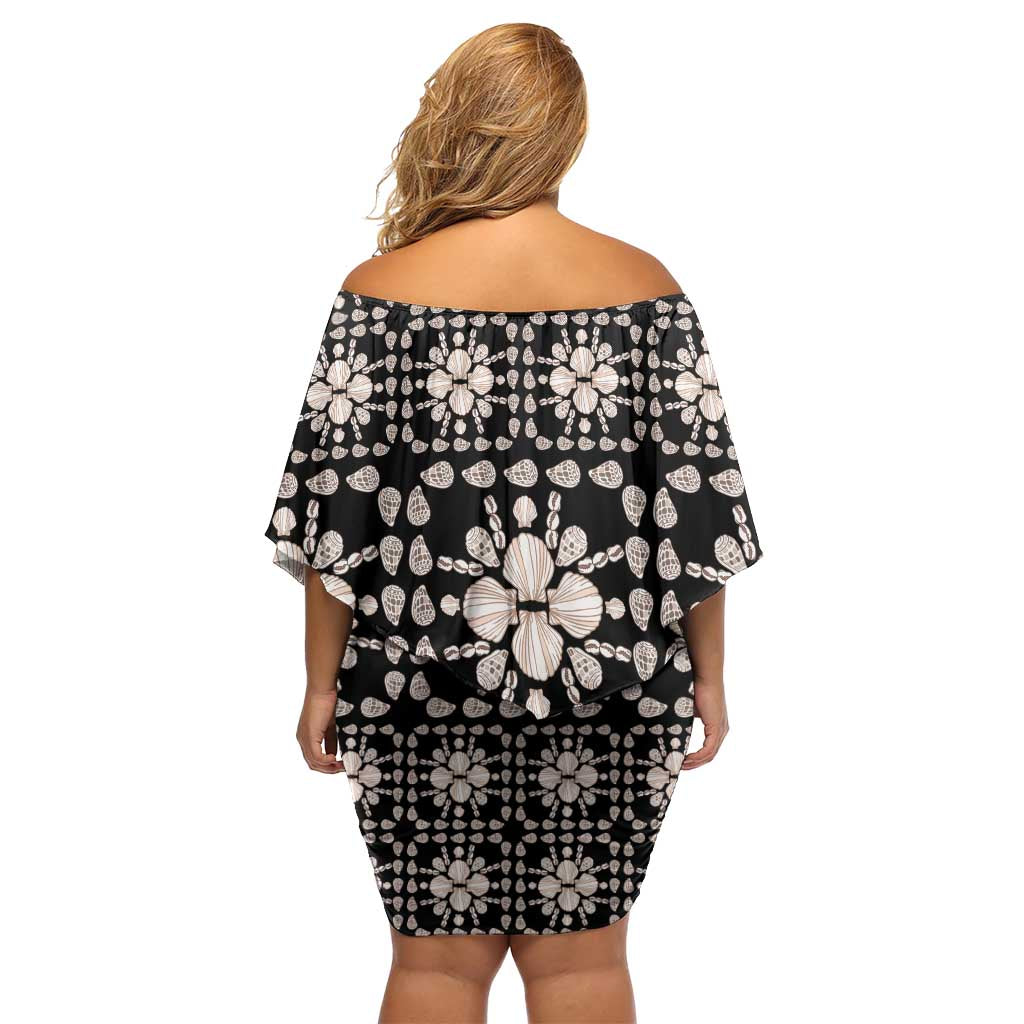 Aloha Hawaii Shell Quilt Family Matching Off Shoulder Short Dress and Hawaiian Shirt Seamless Style - Polynesian Pride