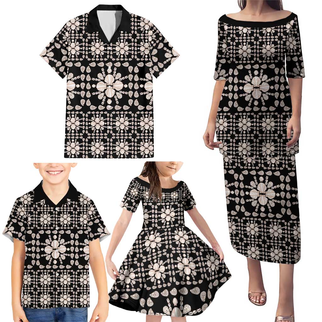Aloha Hawaii Shell Quilt Family Matching Puletasi and Hawaiian Shirt Seamless Style LT14 - Polynesian Pride