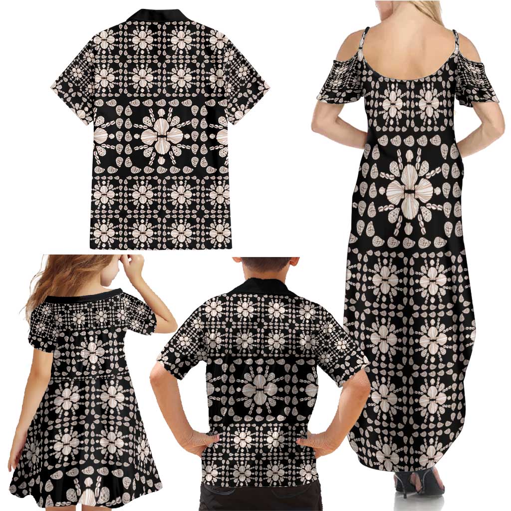 Aloha Hawaii Shell Quilt Family Matching Summer Maxi Dress and Hawaiian Shirt Seamless Style - Polynesian Pride