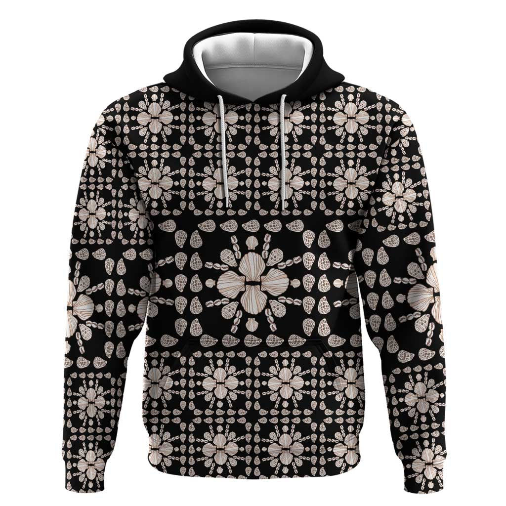 Aloha Hawaii Shell Quilt Hoodie Seamless Style LT14 Pullover Hoodie Black - Polynesian Pride