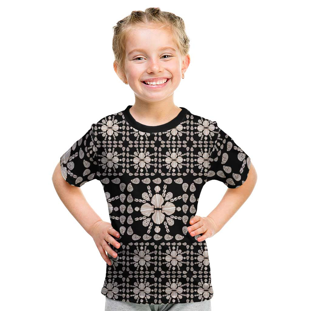 Aloha Hawaii Shell Quilt Kid T Shirt Seamless Style LT14 Black - Polynesian Pride