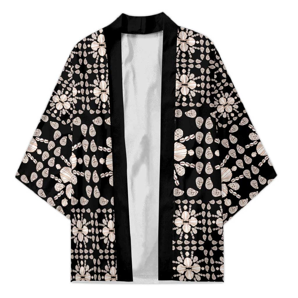 Aloha Hawaii Shell Quilt Kimono Seamless Style LT14 Unisex Black - Polynesian Pride