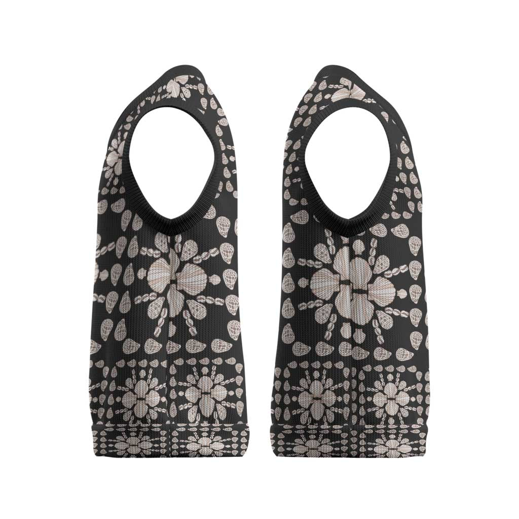 Aloha Hawaii Shell Quilt Christmas Knitted V-Neck Vest Seamless Style - Polynesian Pride