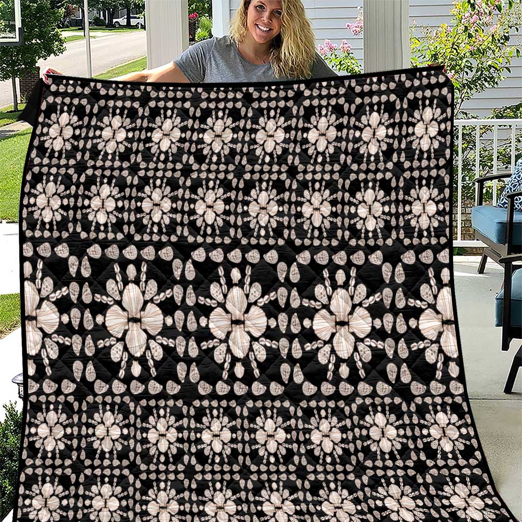 Aloha Hawaii Shell Quilt Quilt Seamless Style LT14 Black - Polynesian Pride