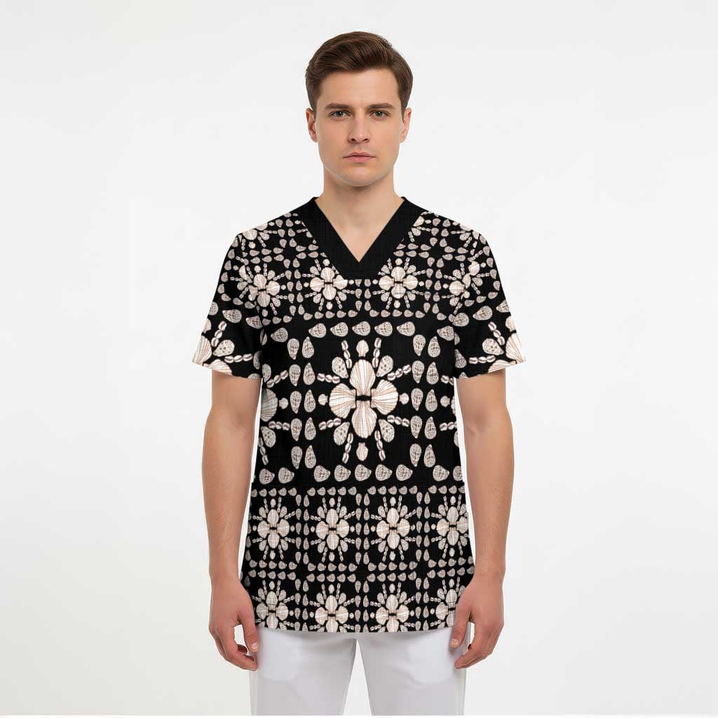 Aloha Hawaii Shell Quilt Scrub Top Seamless Style - Polynesian Pride