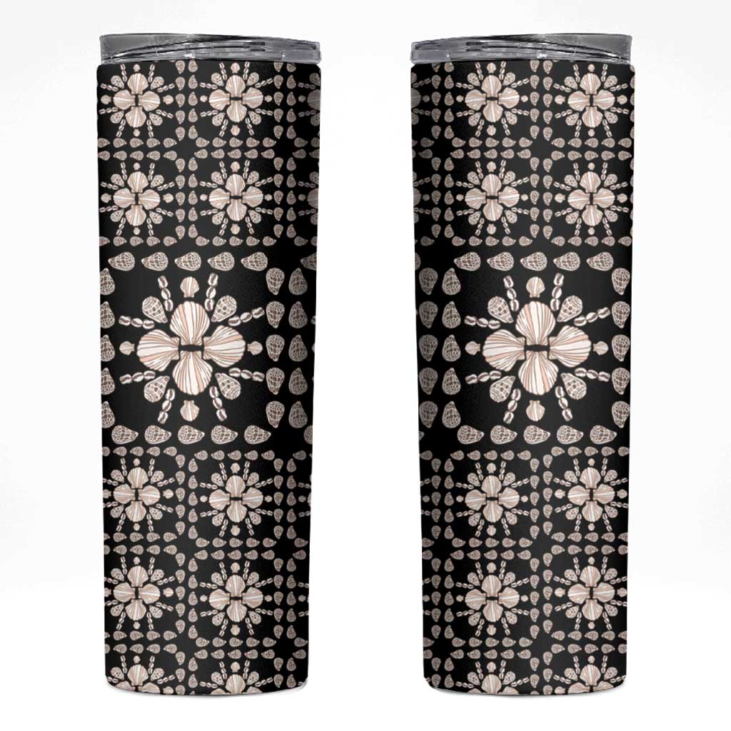 Aloha Hawaii Shell Quilt Skinny Tumbler Seamless Style LT14 Black - Polynesian Pride