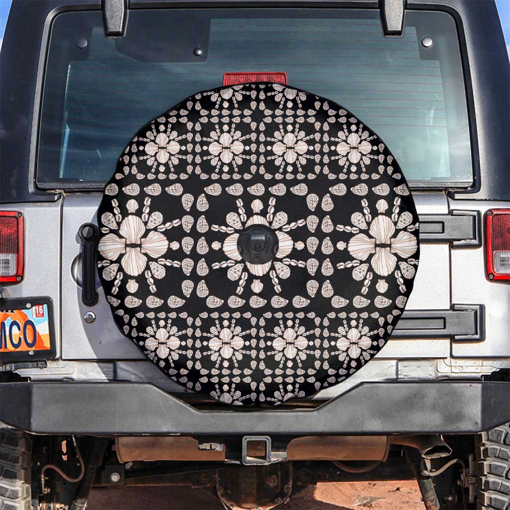 Aloha Hawaii Shell Quilt Spare Tire Cover Seamless Style LT14 Black - Polynesian Pride