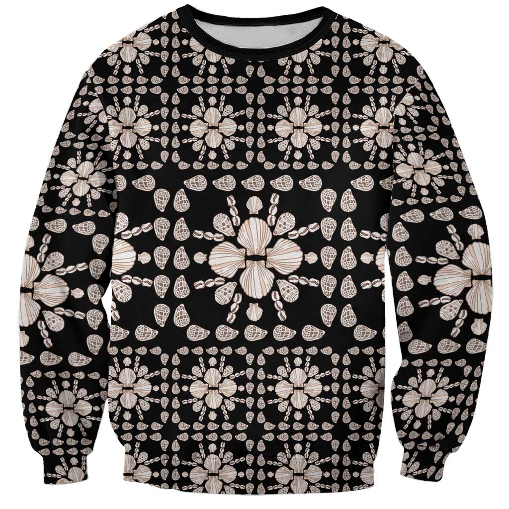 Aloha Hawaii Shell Quilt Sweatshirt Seamless Style LT14 Unisex Black - Polynesian Pride