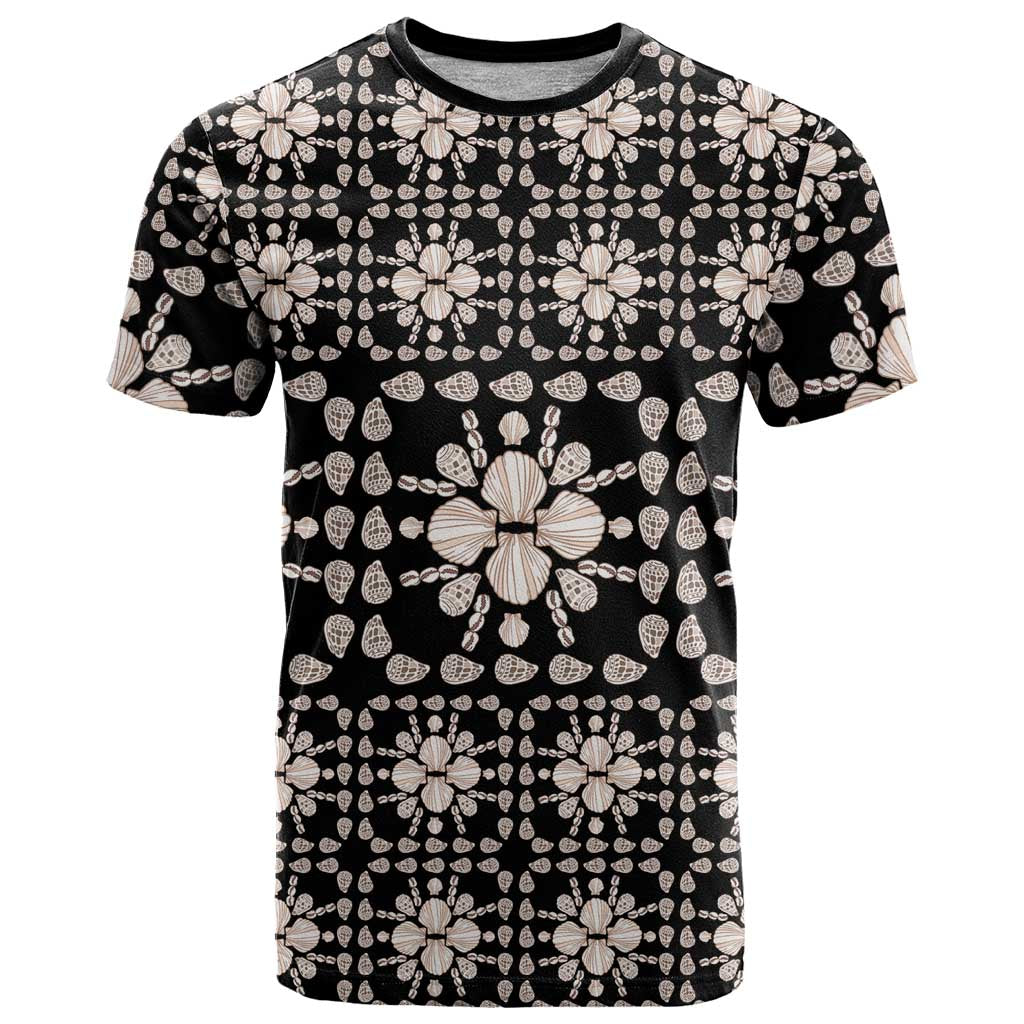 Aloha Hawaii Shell Quilt T Shirt Seamless Style LT14 Black - Polynesian Pride