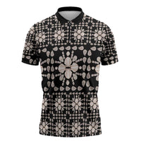 Aloha Hawaii Shell Quilt Zipper Polo Shirt Seamless Style - Polynesian Pride