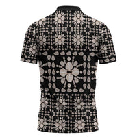 Aloha Hawaii Shell Quilt Zipper Polo Shirt Seamless Style - Polynesian Pride