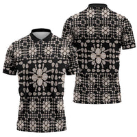 Aloha Hawaii Shell Quilt Zipper Polo Shirt Seamless Style - Polynesian Pride