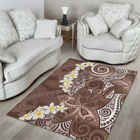 Mocha Mousse Polynesian Tribal Frangipani Tropical Vibe Area Rug
