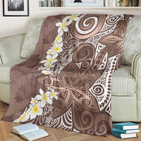 Mocha Mousse Polynesian Tribal Frangipani Tropical Vibe Blanket