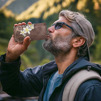 Mocha Mousse Polynesian Tribal Frangipani Tropical Vibe 4 in 1 Can Cooler Tumbler