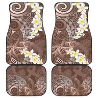 Mocha Mousse Polynesian Tribal Frangipani Tropical Vibe Car Mats
