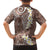 Mocha Mousse Polynesian Tribal Frangipani Tropical Vibe Family Matching Off The Shoulder Long Sleeve Dress and Hawaiian Shirt