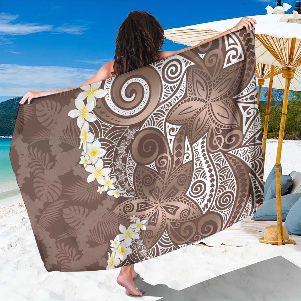 Mocha Mousse Polynesian Tribal Frangipani Tropical Vibe Sarong LT14 One Size 44 x 66 inches Mocha Mousse - Polynesian Pride