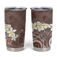 Mocha Mousse Polynesian Tribal Frangipani Tropical Vibe Tumbler Cup