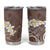 Mocha Mousse Polynesian Tribal Frangipani Tropical Vibe Tumbler Cup