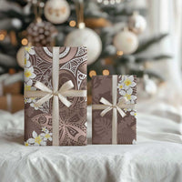 Mocha Mousse Polynesian Tribal Frangipani Tropical Vibe Wrapping Paper - Polynesian Pride