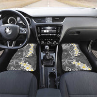 Gray Polynesian Tribal Frangipani Tropical Vibe Car Mats