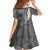 Gray Polynesian Tribal Frangipani Tropical Vibe Family Matching Summer Maxi Dress and Hawaiian Shirt