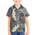 Gray Polynesian Tribal Frangipani Tropical Vibe Hawaiian Shirt