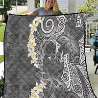 Gray Polynesian Tribal Frangipani Tropical Vibe Quilt LT14 Gray - Polynesian Pride