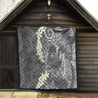 Gray Polynesian Tribal Frangipani Tropical Vibe Quilt LT14 - Polynesian Pride