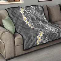 Gray Polynesian Tribal Frangipani Tropical Vibe Quilt LT14 - Polynesian Pride