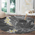 Gray Polynesian Tribal Frangipani Tropical Vibe Round Carpet