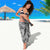Gray Polynesian Tribal Frangipani Tropical Vibe Sarong