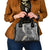 Gray Polynesian Tribal Frangipani Tropical Vibe Shoulder Handbag