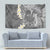 Gray Polynesian Tribal Frangipani Tropical Vibe Tapestry