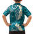 Cyan Polynesian Tribal Frangipani Tropical Vibe Hawaiian Shirt