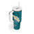 Cyan Polynesian Tribal Frangipani Tropical Vibe Tumbler With Handle