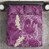 Pink Polynesian Tribal Frangipani Tropical Vibe Bedding Set