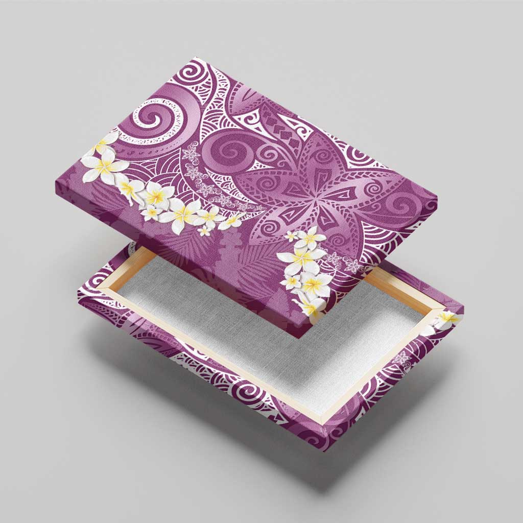 Pink Polynesian Tribal Frangipani Tropical Vibe Canvas Wall Art