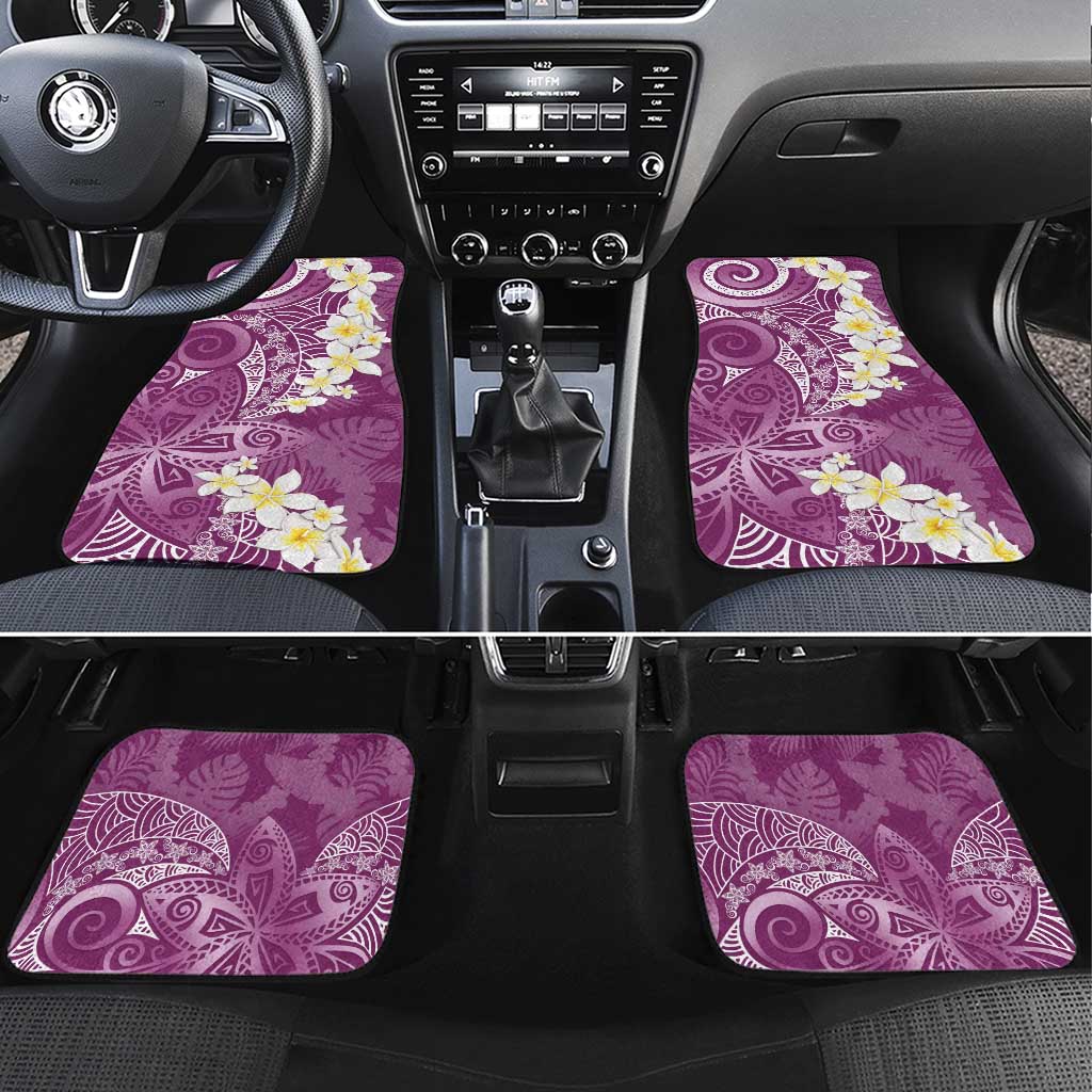 Pink Polynesian Tribal Frangipani Tropical Vibe Car Mats