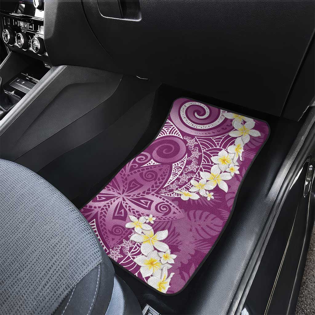Pink Polynesian Tribal Frangipani Tropical Vibe Car Mats
