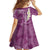 Pink Polynesian Tribal Frangipani Tropical Vibe Family Matching Off The Shoulder Long Sleeve Dress and Hawaiian Shirt