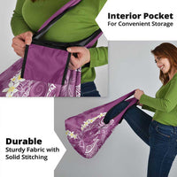 Pink Polynesian Tribal Frangipani Tropical Vibe Grocery Bag