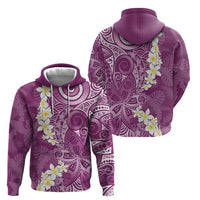 Pink Polynesian Tribal Frangipani Tropical Vibe Hoodie