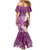 Pink Polynesian Tribal Frangipani Tropical Vibe Mermaid Dress