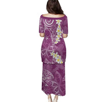 Pink Polynesian Tribal Frangipani Tropical Vibe Puletasi