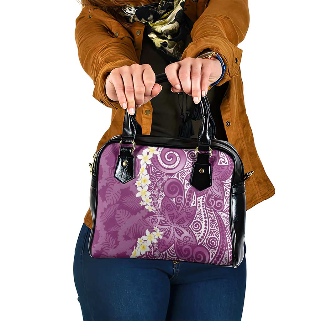 Pink Polynesian Tribal Frangipani Tropical Vibe Shoulder Handbag LT14 One Size Pink - Polynesian Pride