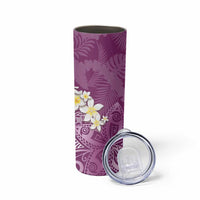 Pink Polynesian Tribal Frangipani Tropical Vibe Skinny Tumbler