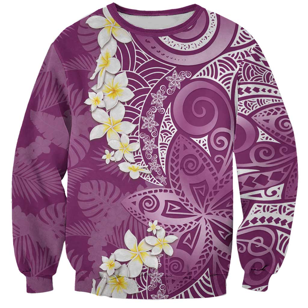 Pink Polynesian Tribal Frangipani Tropical Vibe Sweatshirt