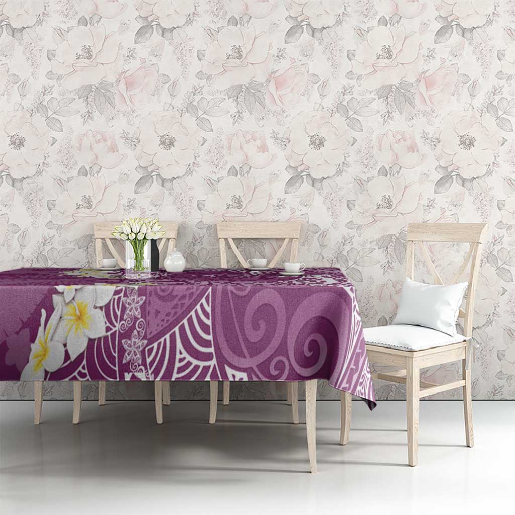 Pink Polynesian Tribal Frangipani Tropical Vibe Tablecloth